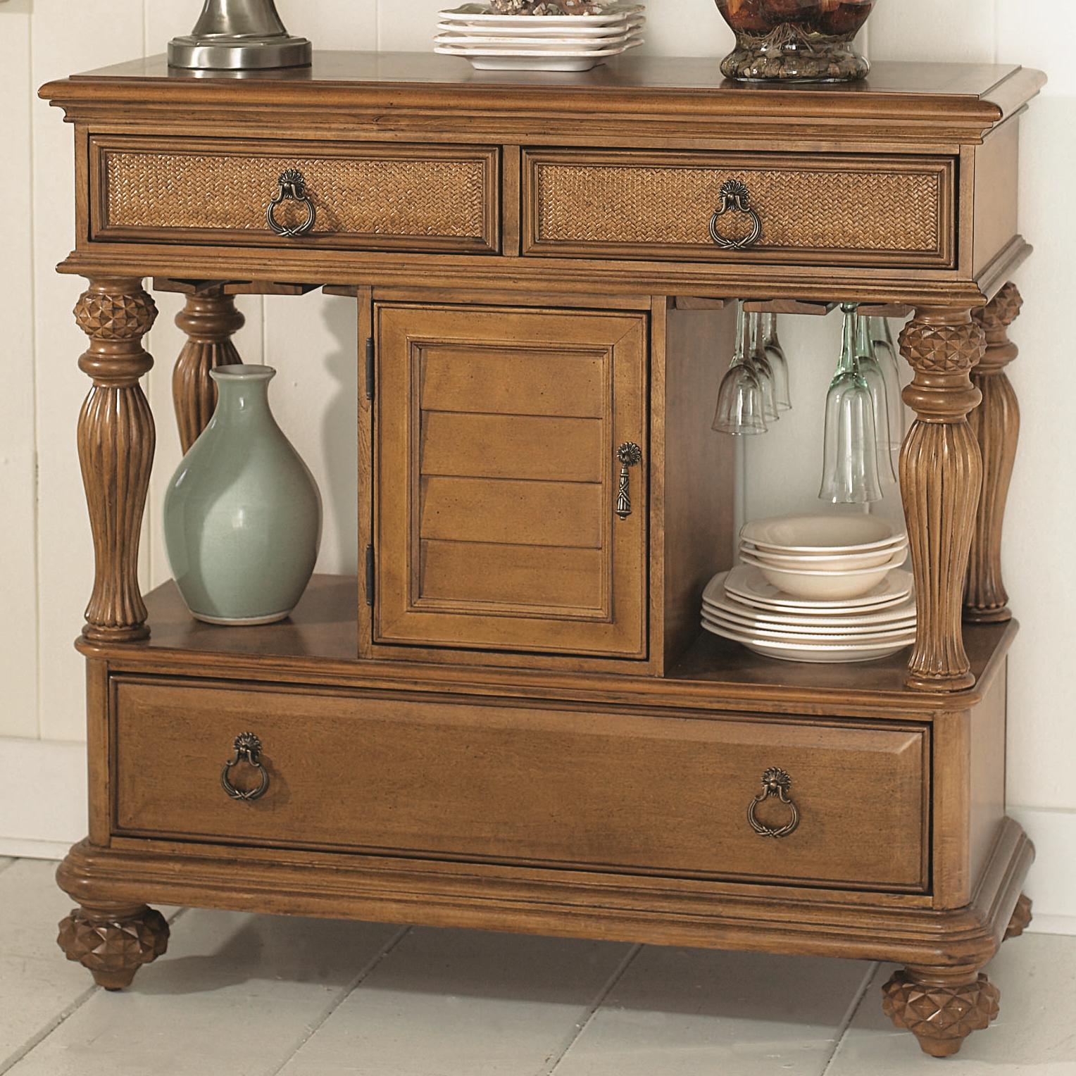 American Drew Grand Isle 079850 3Drawer Dining Sideboard with Wine